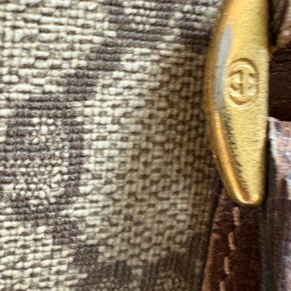 Vintage Gucci Beige and Brown Monogram Satchel - Picture 7 of 16